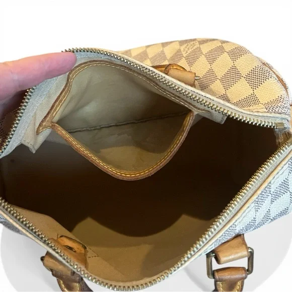 LV Speedy 25 Damier AzurAuthentic Louis Vuitton Satchelwith COA